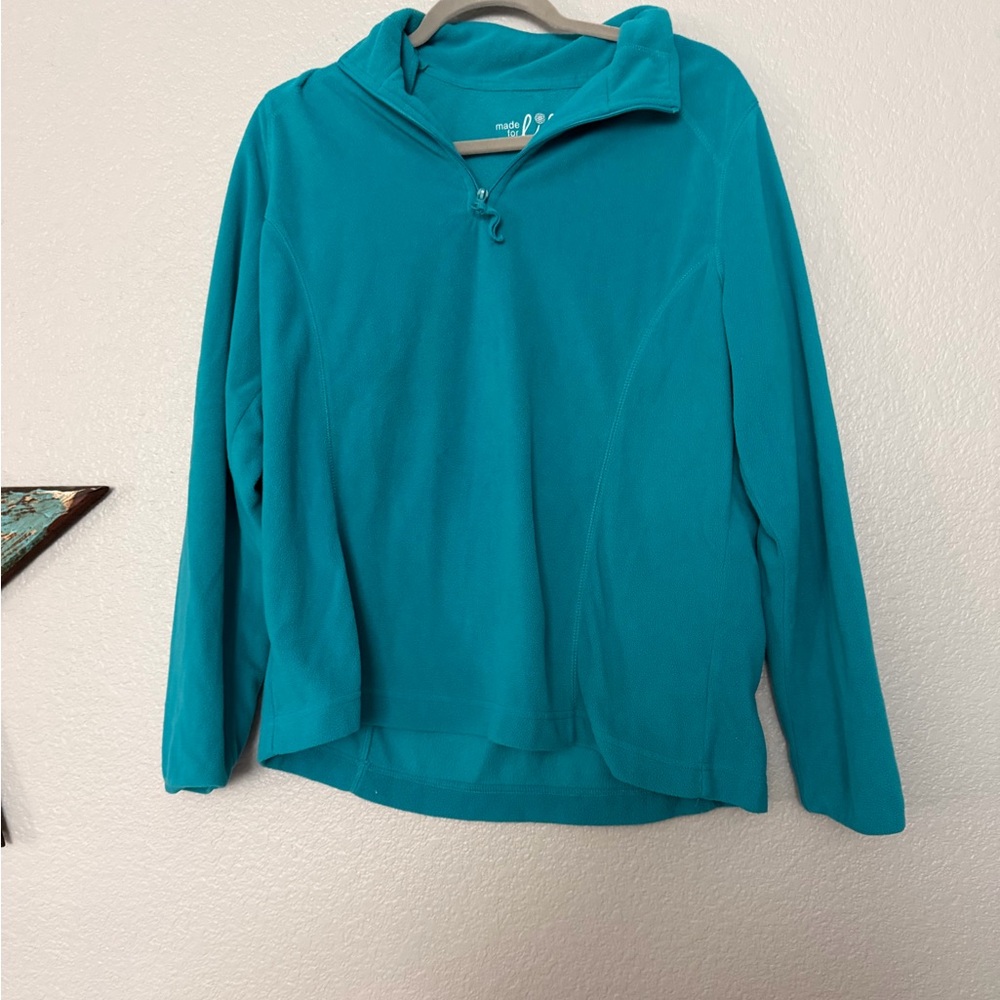 Made for Life Teal Quarter-Zip Women's Sweater